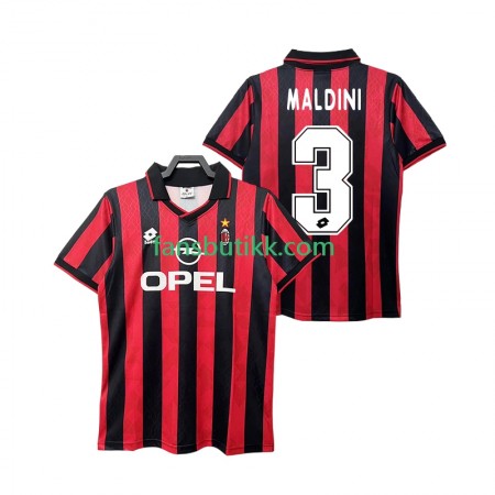 Fotballdrakt AC Milan MALDINI 3 1995 Retro Hjemmetrøye 1996 Kortermet